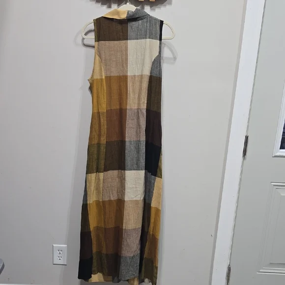 Rujuta Sheth Emily Maxi Dress Marni Chex with Front Tie Size Large - Picture 7 of 8